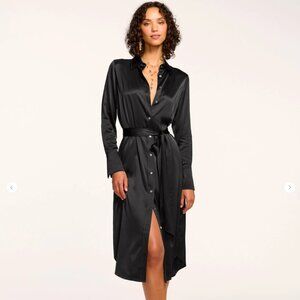 Vince Women's Long Sleeve Satin Shirt Dress